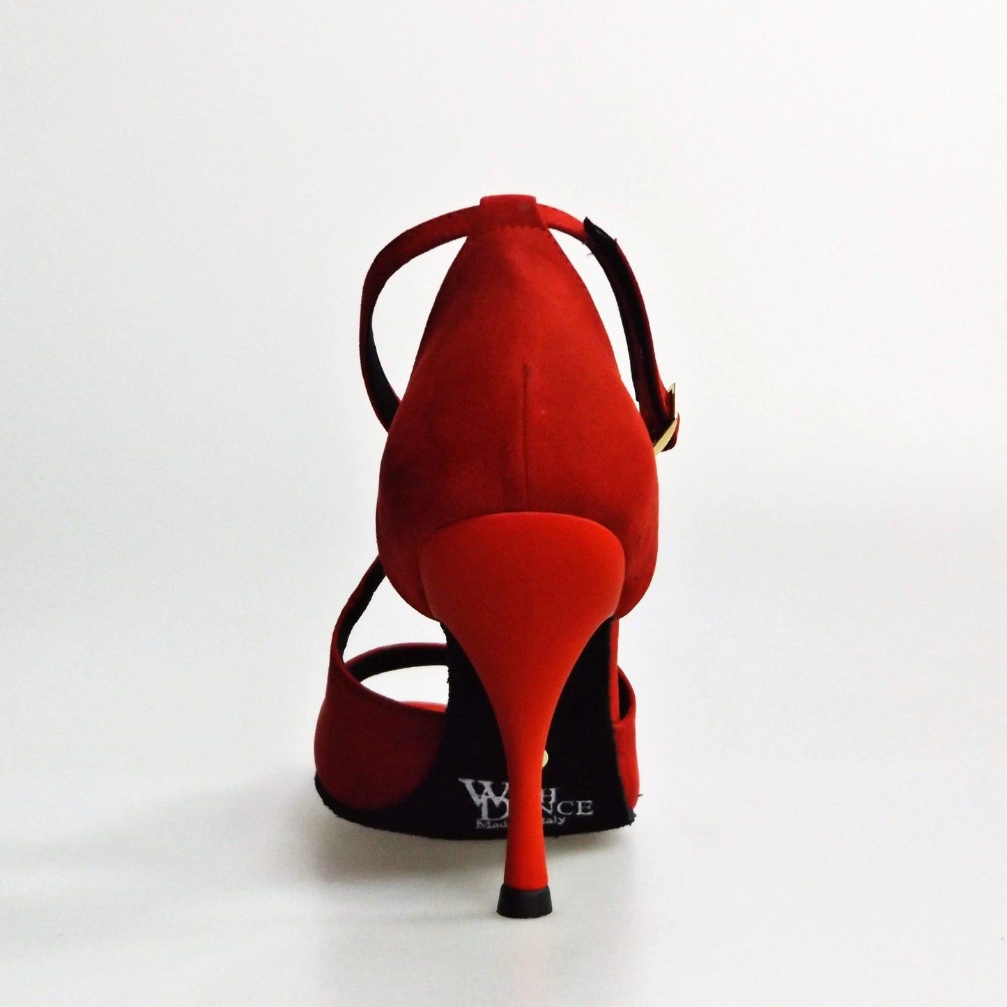 Sandalo donna Athena (486) in morbido camoscio rosso con tacco slim, scarpa elegante da donna di Wish Dance Shop