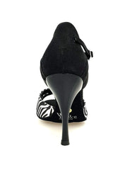 Carica immagine nella Galleria, Wish Dance Shop 620 Raso Zebra Con Tallone in Camoscio Nero