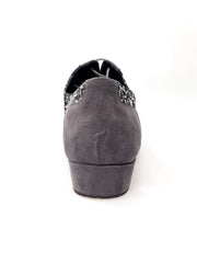Carica immagine nella Galleria, ADOLFO (811 Siviglia) - Stringata Mambo a Coda di Rondine Mod. Oxford in Camoscio Grigio e Fiorato Silver Wish Dance Shop