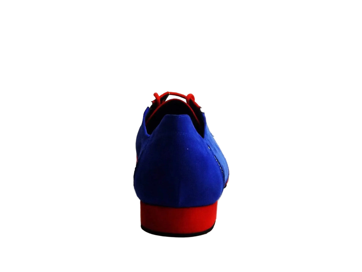 Sneaker da Ballo Uomo in Camoscio Blu Royal e Rosso Manuel Wish Dance, dettaglio suola