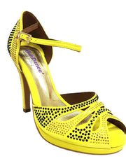 Carica immagine nella Galleria, Wish Dance Shop Alexa - Scarpa da Ballo in Camoscio Giallo Con Swarovski