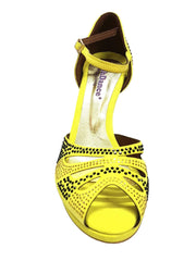 Carica immagine nella Galleria, Wish Dance Shop Alexa - Scarpa da Ballo in Camoscio Giallo Con Swarovski