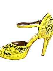 Carica immagine nella Galleria, Wish Dance Shop Alexa - Scarpa da Ballo in Camoscio Giallo Con Swarovski