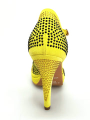 Carica immagine nella Galleria, Wish Dance Shop Alexa - Scarpa da Ballo in Camoscio Giallo Con Swarovski