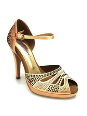Carica immagine nella Galleria, Wish Dance Shop Alexa - Scarpa da Ballo in Raso Bronzo Con Swarovski