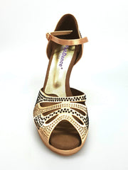 Carica immagine nella Galleria, Wish Dance Shop Alexa - Scarpa da Ballo in Raso Bronzo Con Swarovski