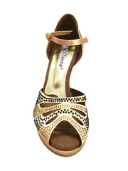 Carica immagine nella Galleria, Wish Dance Shop Alexa - Scarpa da Ballo in Raso Bronzo Con Swarovski