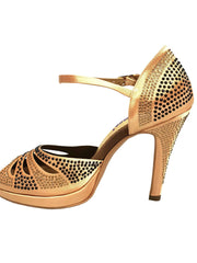 Carica immagine nella Galleria, Wish Dance Shop Alexa - Scarpa da Ballo in Raso Bronzo Con Swarovski