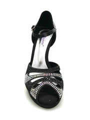 Carica immagine nella Galleria, Wish Dance Shop Alexa - Scarpa da Ballo in Raso Nero Con Swarovski
