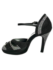 Carica immagine nella Galleria, Wish Dance Shop Alexa - Scarpa da Ballo in Raso Nero Con Swarovski
