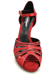 Carica immagine nella Galleria, Wish Dance Shop Alexa - Scarpa da Ballo in Raso Rosso Con Swarovski