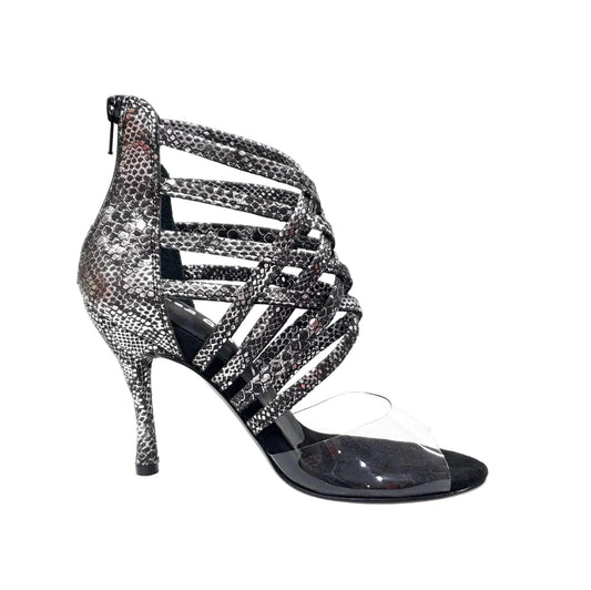 Sandalo da Donna in Camoscio Laserato Pitone Silver Alice Wish Dance, vista laterale