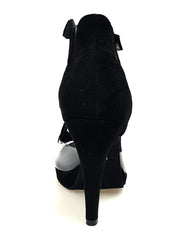 Load image into Gallery viewer, Wish Dance Shop Angela in Camoscio Nero con parti in Plexiglass e Plateau