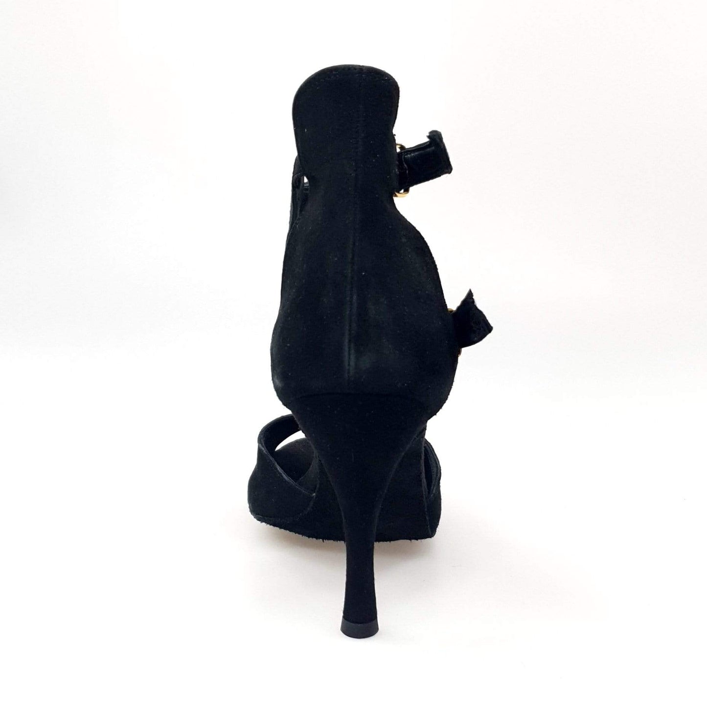 Sandalo da donna Anna in camoscio nero, scarpa Wish Dance Shop, con cinturino elegante e suola comoda.