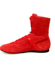 Load image into Gallery viewer, Sneaker alta Clay Wish Dance Shop in camoscio rosso con dettaglio in vernice rossa e rivestimento in vera pelle italiana