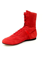 Load image into Gallery viewer, Sneaker alta Clay Wish Dance Shop in camoscio rosso con dettagli in vernice rossa e rivestimento in vera pelle italiana