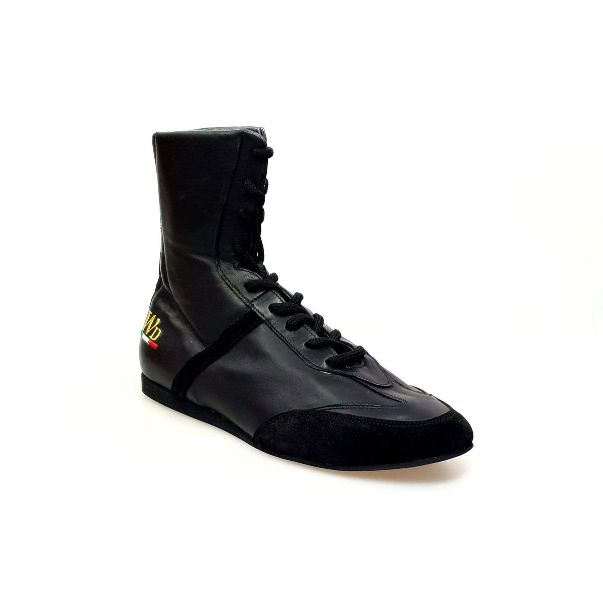 Sneaker Alta in Pelle Nera Clay Wish Dance, nero, vista laterale