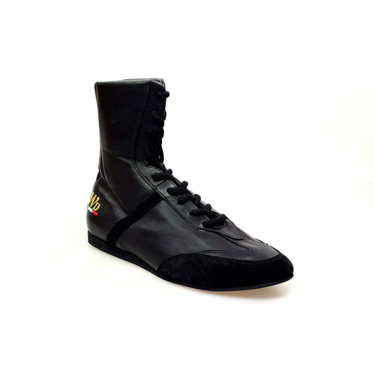 Sneaker Alta in Pelle Nera Clay Wish Dance, nero, vista laterale