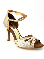 Carica immagine nella Galleria, Wish Dance Shop Deluxe - Scarpa da Ballo in Raso Seta Carne con Swarovski e Tacco a Spillo