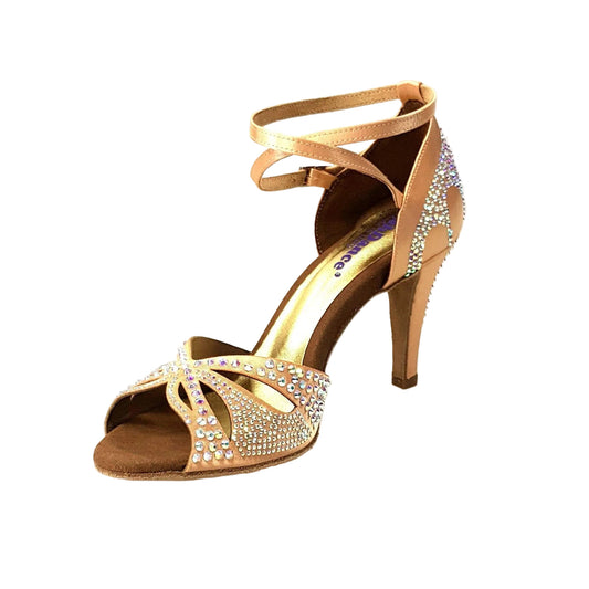 Scarpa da Ballo in Raso Seta Carne Deluxe Butterfly Wish Dance, vista laterale