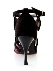 Carica immagine nella Galleria, Wish Dance Shop Glam - Scarpa da donna in Camoscio e Miniborchie Rosse e Nere