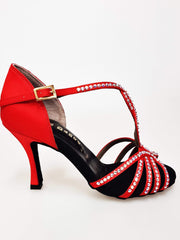 Carica immagine nella Galleria, Wish Dance Shop Infinity Extraflex Competition Raso Seta Rosso Swarovski Parziale Rivestimento interno in Pelle