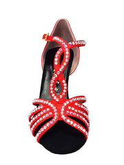 Carica immagine nella Galleria, Wish Dance Shop Infinity Extraflex Competition Raso Seta Rosso Swarovski Parziale Rivestimento interno in Pelle