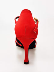 Carica immagine nella Galleria, Wish Dance Shop Infinity Extraflex Competition Raso Seta Rosso Swarovski Parziale Rivestimento interno in Pelle