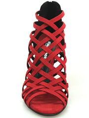 Carica immagine nella Galleria, Wish Dance Shop Intrigo in Camoscio Rosso con tallone in Lurex Nero