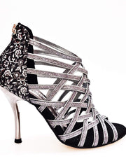 Load image into Gallery viewer, Wish Dance Shop Intrigo in Glitter Carbon e Fiorato Argento