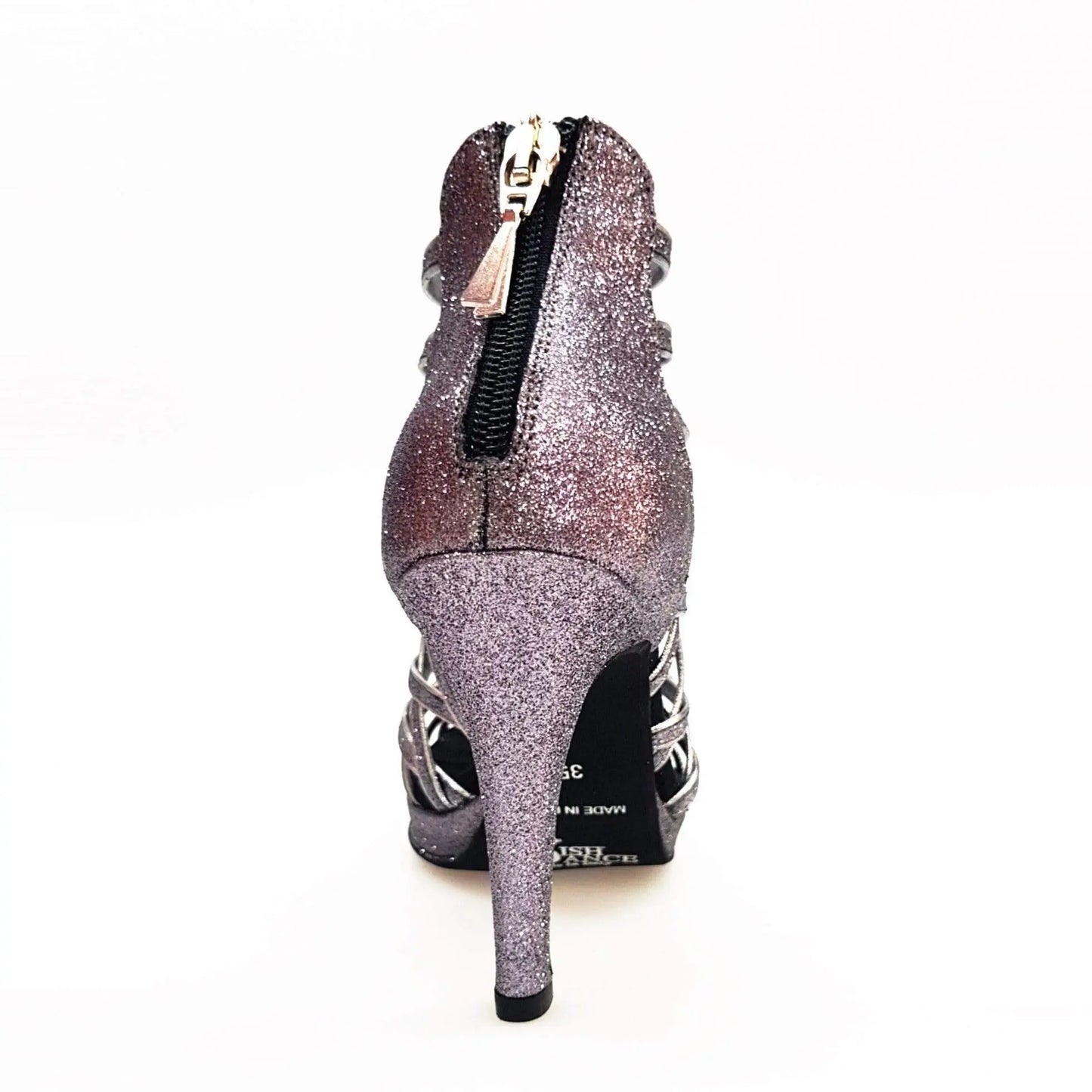 Scarpa da donna Intrigo 780 in glitter carbon con tacco a spillo e plateau, design elegante e brillante.