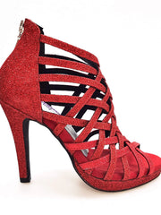 Carica immagine nella Galleria, Wish Dance Shop Intrigo in Glitter Rosso e Plateaux