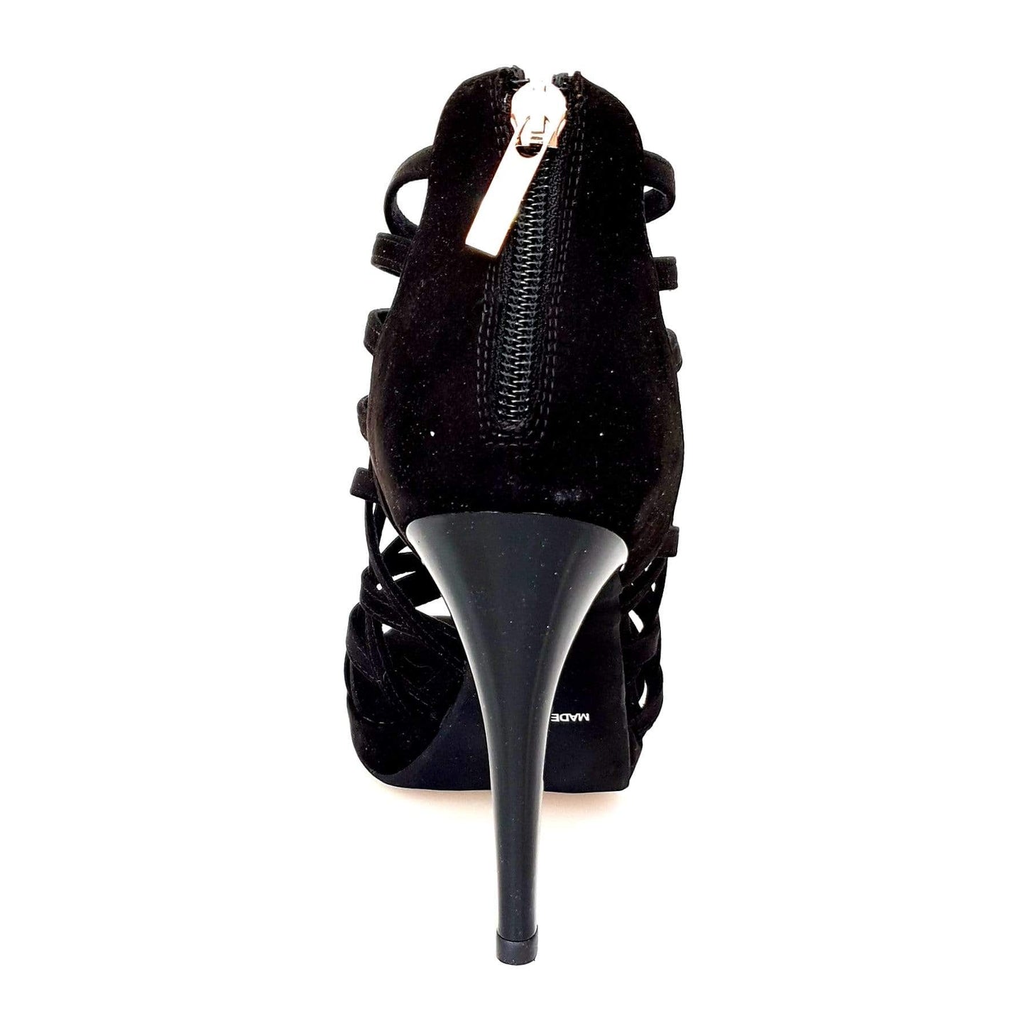 Sandalo da donna Intrigo (780) in camoscio nero con tacco a spillo largo e plateau, scarpa elegante Wish Dance Shop