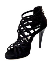Carica immagine nella Galleria, Intrigo (780) - Sandalo da Donna in Camoscio Nero con Tacco a Spillo Largo e Plateau Wish Dance Shop