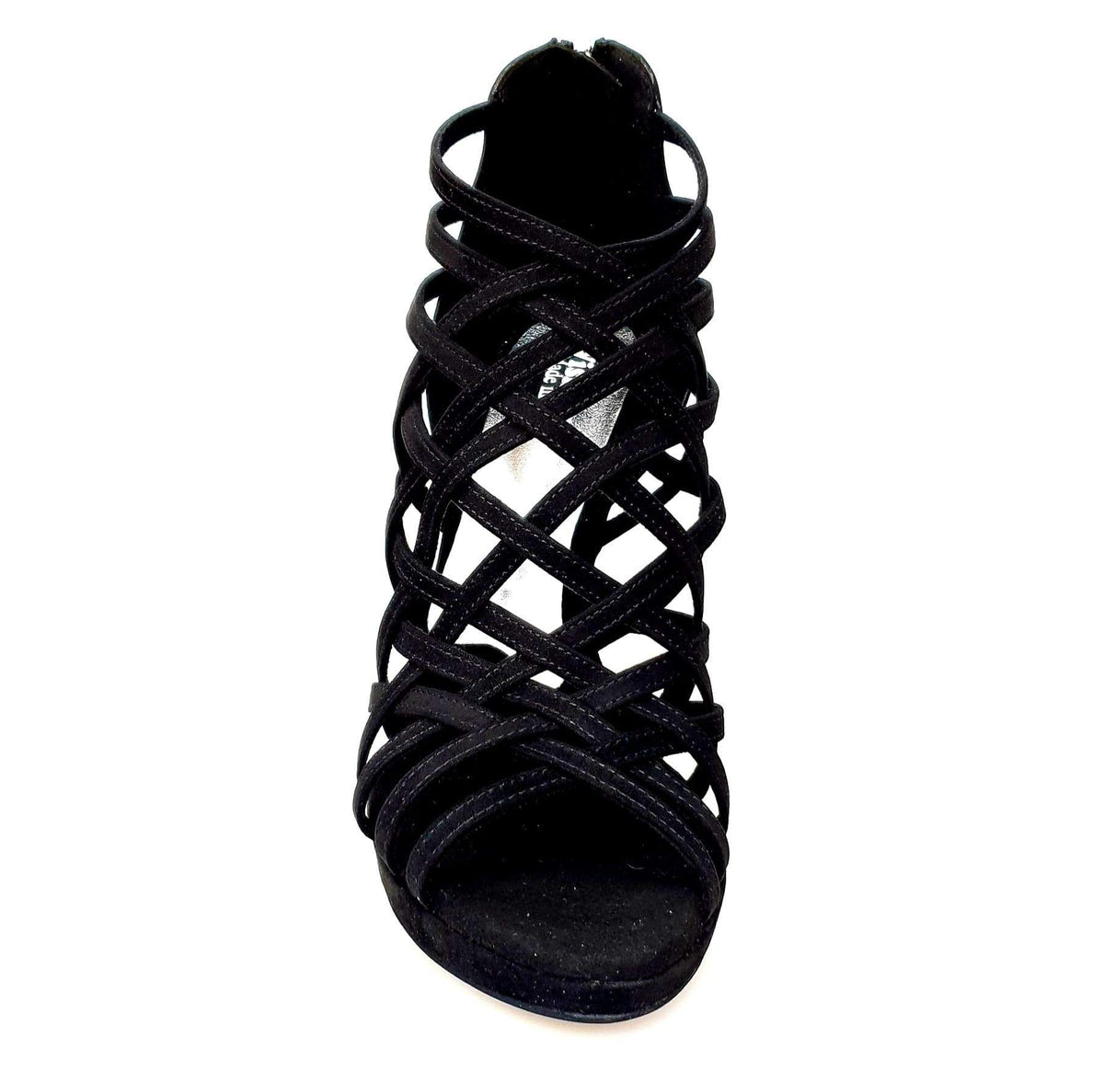 Sandalo da Donna in Camoscio Nero Intrigo Wish Dance, vista tre quarti