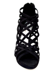 Carica immagine nella Galleria, Intrigo (780) - Sandalo da Donna in Camoscio Nero con Tacco a Spillo Largo e Plateau Wish Dance Shop