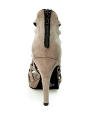 Carica immagine nella Galleria, Intrigo (780) - Scarpa da Donna in Camoscio Grigio Tortora con Tacco a Spillo Largo e Plateau Wish Dance Shop