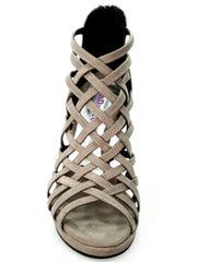 Carica immagine nella Galleria, Intrigo (780) - Scarpa da Donna in Camoscio Grigio Tortora con Tacco a Spillo Largo e Plateau Wish Dance Shop