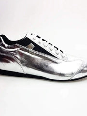 Load image into Gallery viewer, Scarpa sneaker in pelle argentata FIESTA Ivan Wish Dance Shop, design elegante e comodo per ballare e passeggiare.