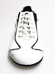 Load image into Gallery viewer, Scarpa sneaker Habana in pelle bianca con profili neri e suola in Microlight, stile comodo e moderno di Wish Dance Shop.