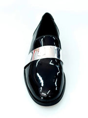 Carica immagine nella Galleria, Wish Dance Shop Jackson Mocassino Vernice Nera e Fascia Argento