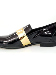 Carica immagine nella Galleria, Wish Dance Shop Jackson Mocassino Vernice Nera e Fascia Oro