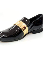 Carica immagine nella Galleria, Wish Dance Shop Jackson Mocassino Vernice Nera e Fascia Oro
