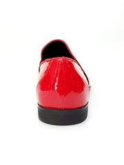 Carica immagine nella Galleria, Mocassino Jackson di Wish Dance Shop in vernice rossa con fascia oro, foderato in vera pelle italiana.