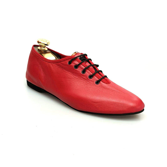 Scarpa Jazz Confort Jazz 04 in pelle rossa, elegante e comoda, ideale per danza, marca Wish Dance Shop.
