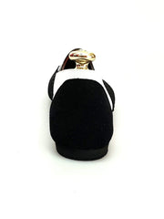 Load image into Gallery viewer, Wish Dance Shop Jazz 06 Camoscio Nero Elastico Bianco