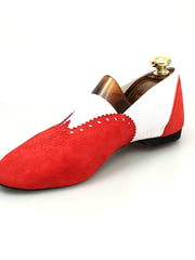 Carica immagine nella Galleria, Wish Dance Shop Jazz 06 Camoscio Rosso Elastico Bianco