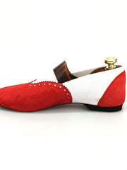 Carica immagine nella Galleria, Wish Dance Shop Jazz 06 Camoscio Rosso Elastico Bianco