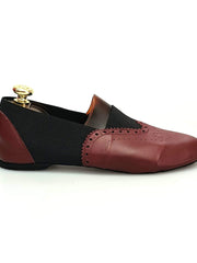 Carica immagine nella Galleria, Wish Dance Shop Jazz 06 Pelle Bordeaux Elastico Nero