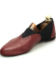 Carica immagine nella Galleria, Wish Dance Shop Jazz 06 Pelle Bordeaux Elastico Nero